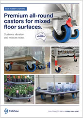 Blue rubber castors
